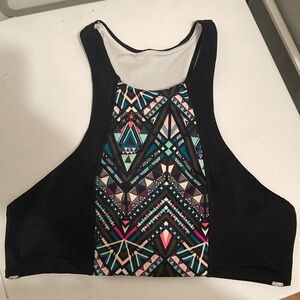 Victorias Secret Pink M swimsuit top, high neck, sporty look. EUC